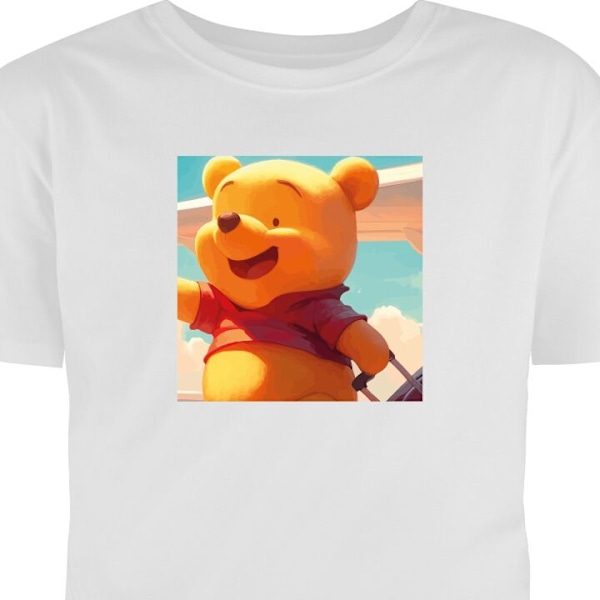 Barn-T-shirt | Bekväm T-shirt för Barn Nalle Puh Reser vit 5-6 År