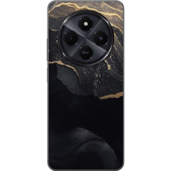 Xiaomi Redmi A4 Gennemsigtig cover Sort guld abstrakt