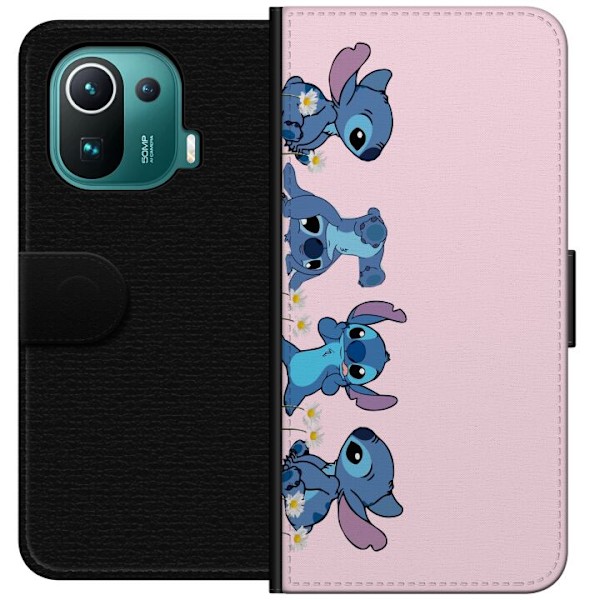 Xiaomi Mi 11 Pro Plånboksfodral Stitch Skratt & Bus – Perfekt för Mobilskal eller Poster