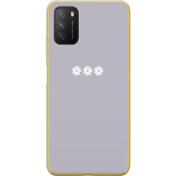 Xiaomi Poco M3  Läpinäkyvä kuori Lila Blomminimalismi - tyylikäs kukkakuva lila taustalla