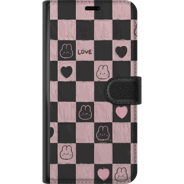 Kompatibel Tegnebogsetui til Apple iPhone 12 mini Sort og pink