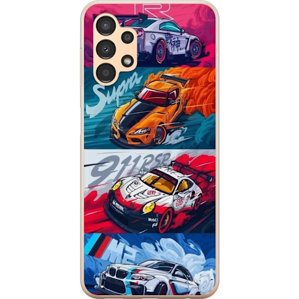 Samsung Galaxy A13 Läpinäkyvä kuori Nopeat Autot - Piirrett