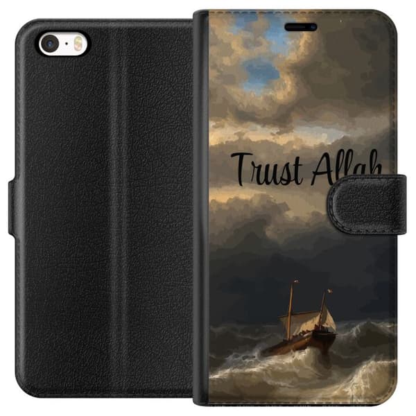 Kompatibel Tegnebogsetui til Apple iPhone 5 Trust Allah över stormigt hav brun