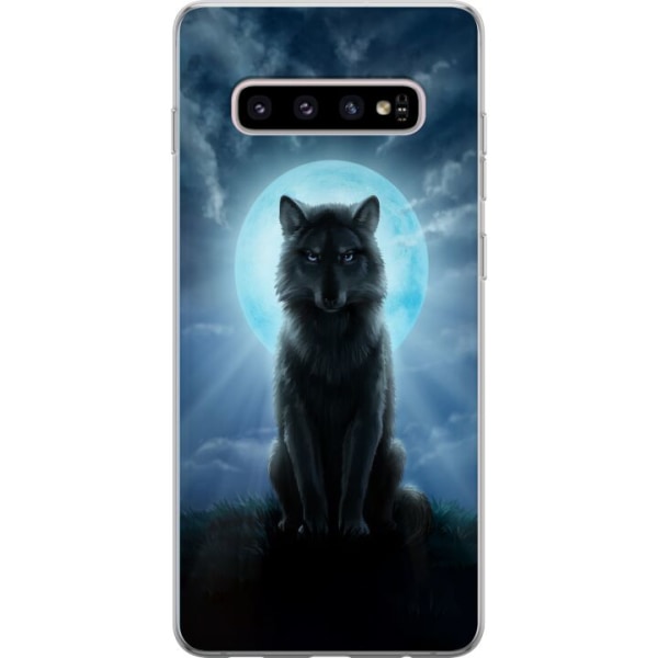 Samsung Galaxy S10+ Cover / Mobilcover - Ulv i mørke