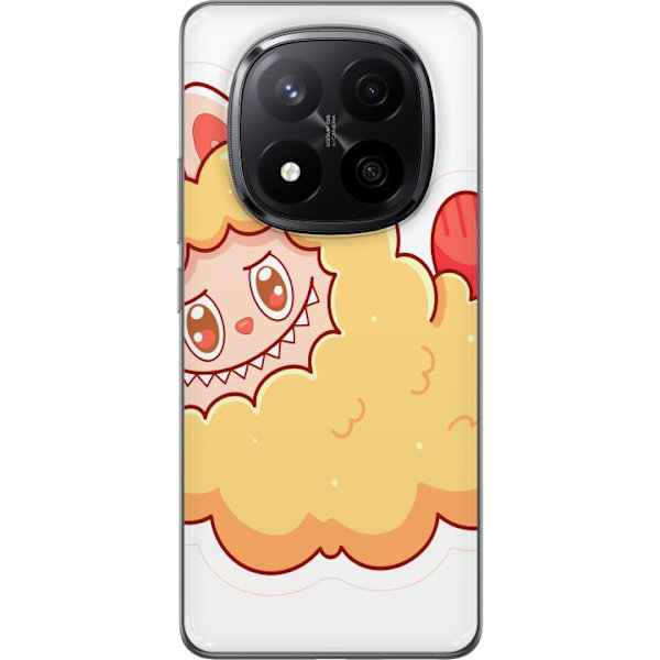 Xiaomi Redmi Note 14 Pro+ Läpinäkyvä kuori Labubu Pesukarhu Pop Mart Hahmo Keräilyesine Söpö Suunnittelu Suosittu Teema Taideteos Leikkisarja