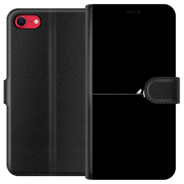 Apple iPhone 7 Lompakkokotelo Minimalistiset linnut musta