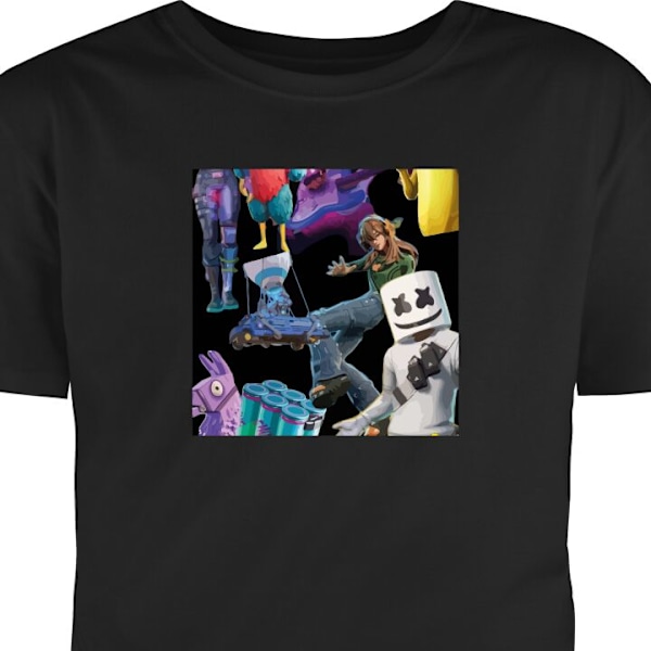 Barn-T-shirt | Bekväm T-shirt för Barn Fortnite svart 9-11 År