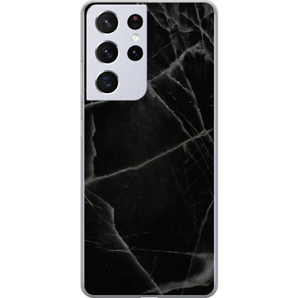Samsung Galaxy S21 Ultra 5G Gennemsigtig cover Sort marmor