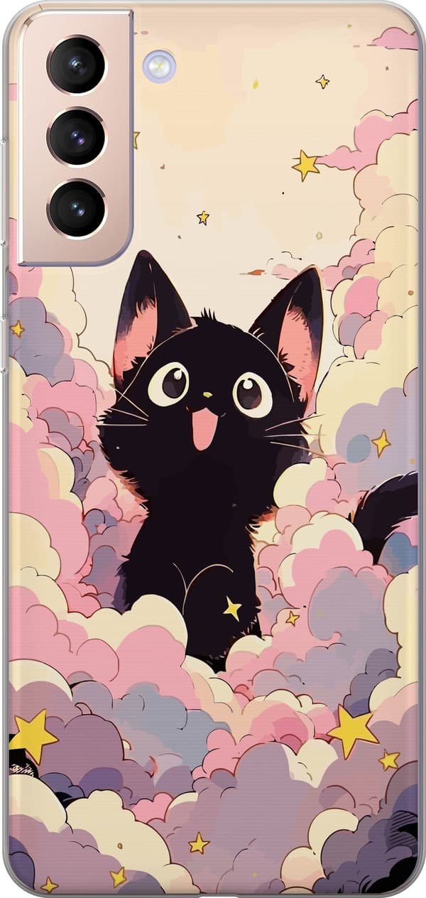Kompatibelt Mobildeksel til Samsung Galaxy S21 Kawaii Katt