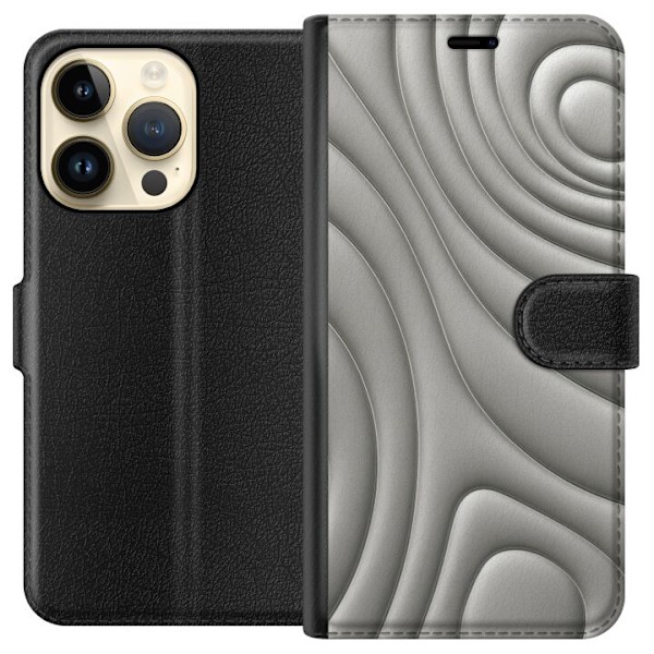 Apple iPhone 15 Pro Plånboksfodral Silver Waves