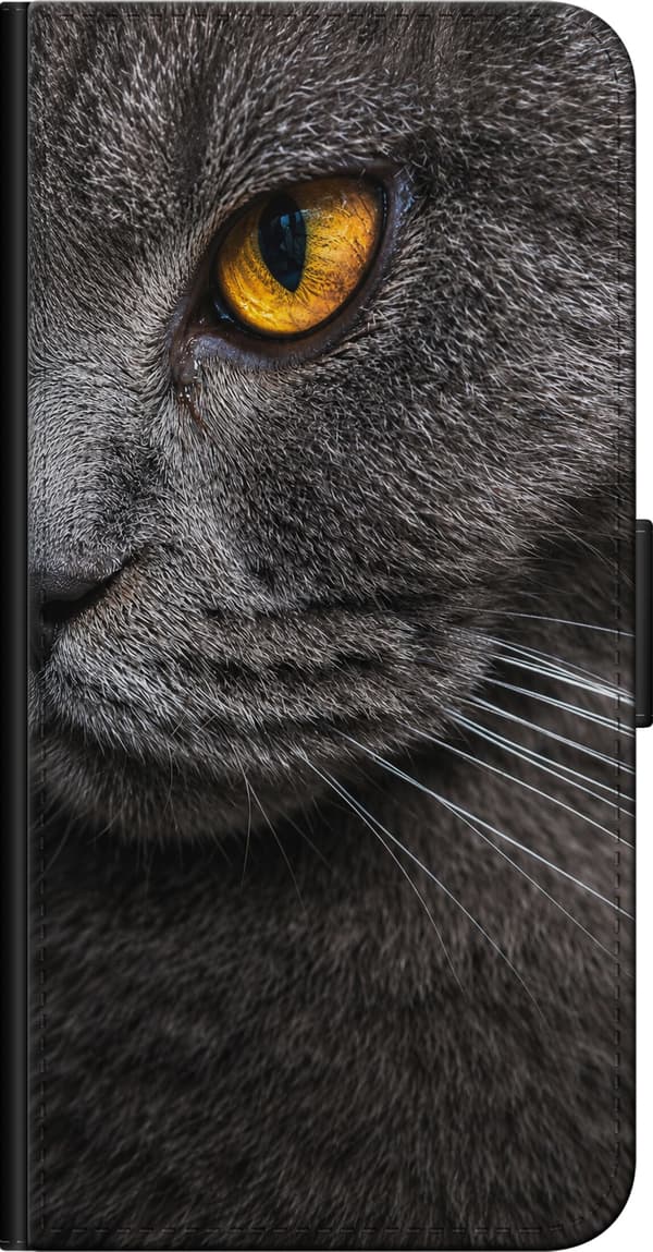 Kompatibelt Plånboksfodral till Xiaomi Redmi Note 9 Pro Grå midnattskatt grå