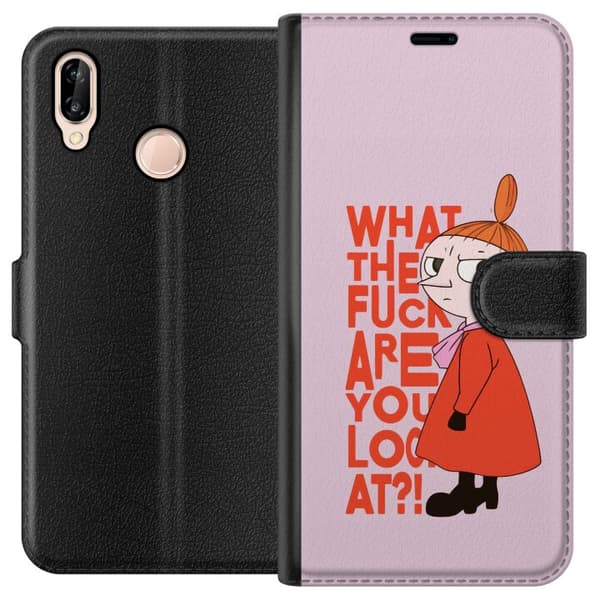 Kompatibel Tegnebogsetui til Huawei P20 lite Lilla My Förvånad pink