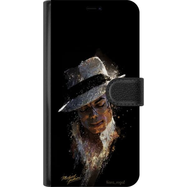 Kompatibel Tegnebogsetui til Samsung Galaxy A10 Glittrande man med vit hatt sort