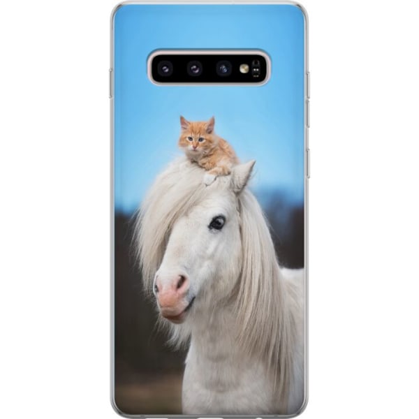 Samsung Galaxy S10+ Deksel / Mobildeksel - Hest & Katt
