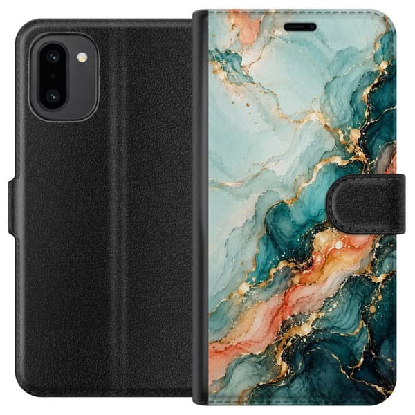 Kompatibelt Lommeboketui til OnePlus 15R Korallmarmor turkis