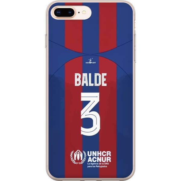 Kompatibelt Mobildeksel til Apple iPhone 8 Plus Balde nummer 3 fotballtrøye blå og rød supporterdesign blå