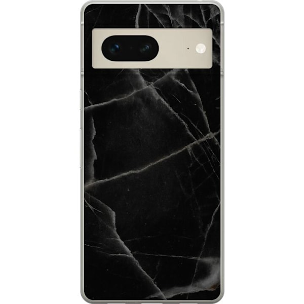 Google Pixel 7 Läpinäkyvä kuori Musta marmori