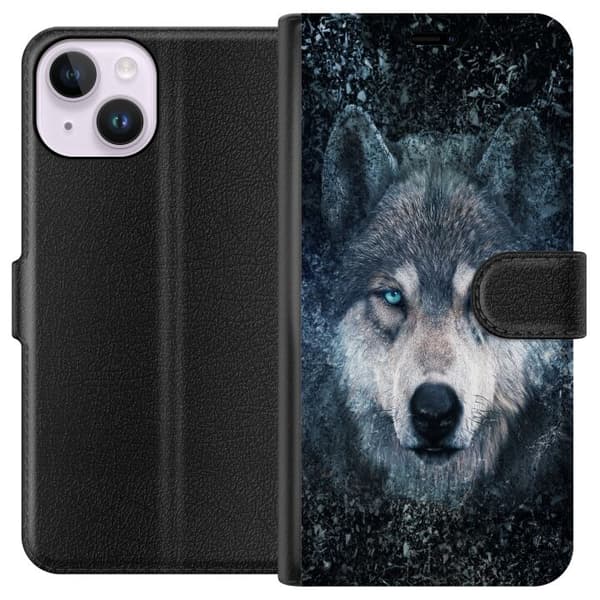 Kompatibel Tegnebogsetui til Apple iPhone 14 Ulv