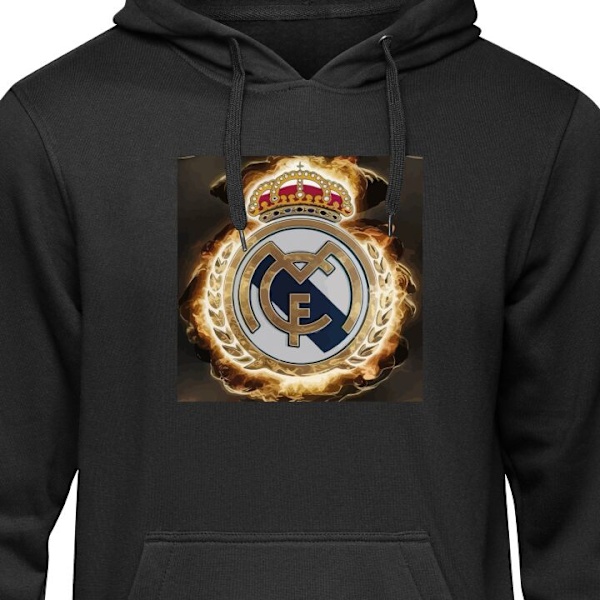 Barn-Hoodie | Mjuk Huvtröja för Barn Real Madrid svart 7-8 År