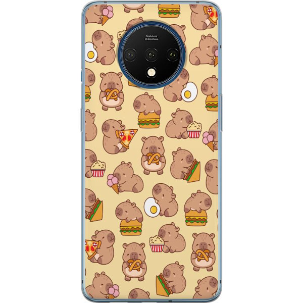 OnePlus 7T Läpinäkyvä kuori Kawaii capybara puhelinkotelo useilla söpöillä hahmoilla