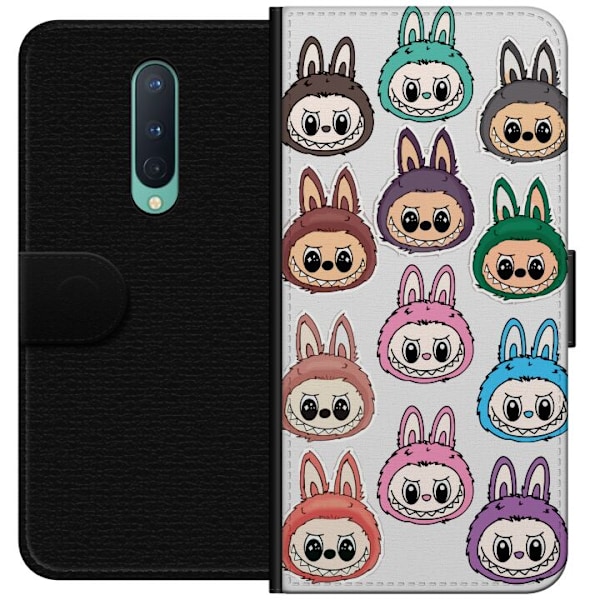 OnePlus 8 Tegnebogsetui Labubu Macaron Monster - Nuttet Samlefigur med Stil