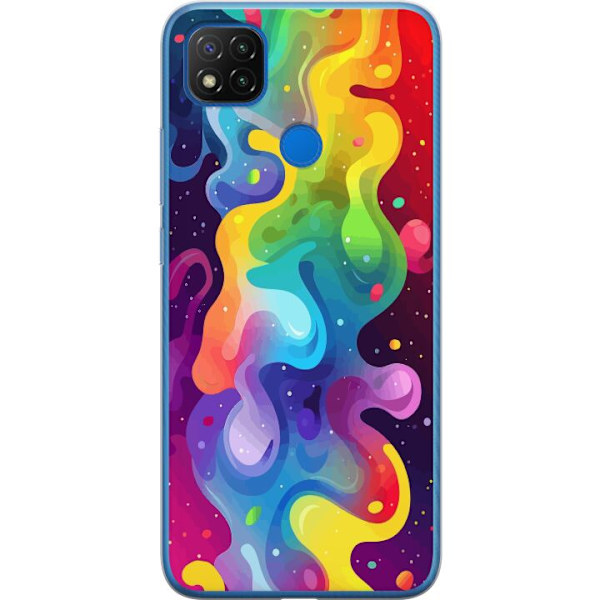 Xiaomi Redmi 9C Genomskinligt Skal Color Splash Abstrakt Konst Design Färgstarkt Mönster Modern Populär Väggkonst Grafiskt Trend