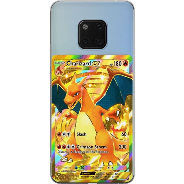Kompatibelt Mobildeksel til Huawei Mate 20 Pro GyllenCharizard EX samlerkort med regnbueeffekter gull