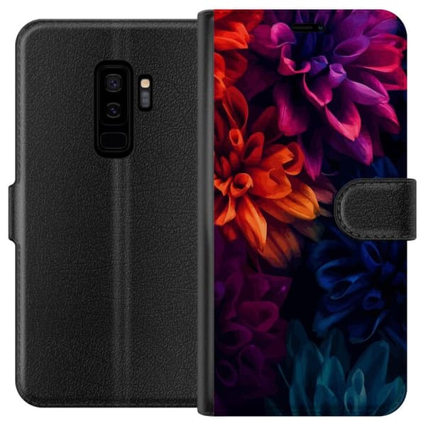 Kompatibel Tegnebogsetui til Samsung Galaxy S9+ Farverige blomster