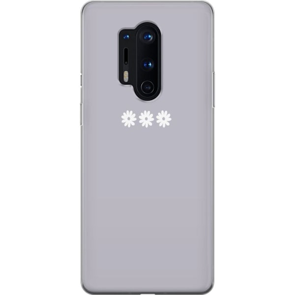 OnePlus 8 Pro Läpinäkyvä kuori Lila Blomminimalismi - tyylikäs kukkakuva lila taustalla