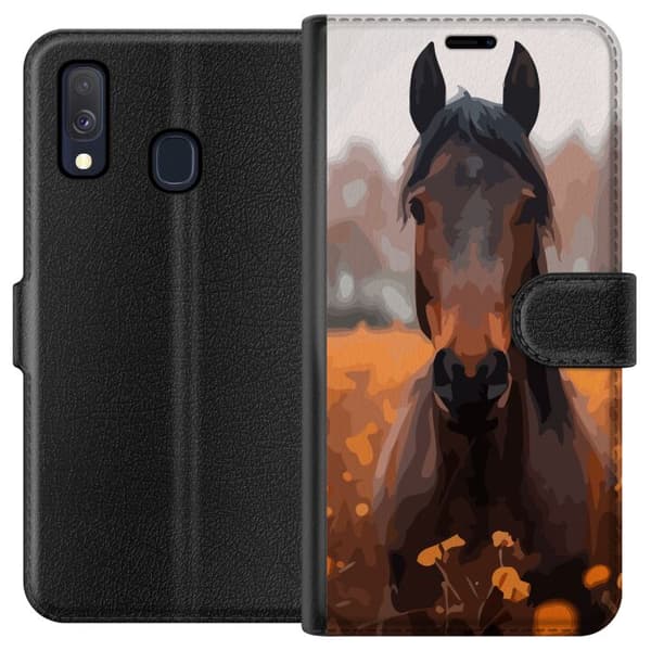 Kompatibelt Plånboksfodral till Samsung Galaxy A40 Höstens Häst