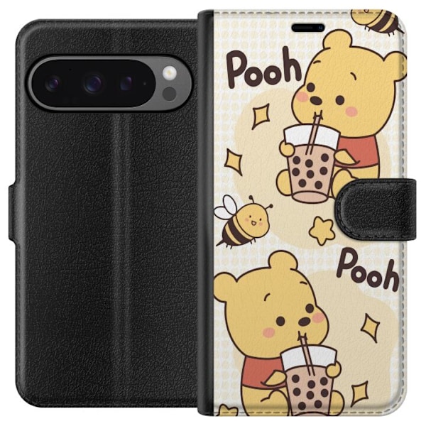 Google Pixel 9 Pro XL Tegnebogsetui Nalle Pooh-stil - klassisk bjørnemotiv i en ny fortolkning