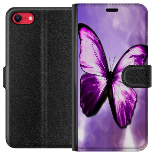 Kompatibelt Lommeboketui til Apple iPhone 8 Sommerfugl