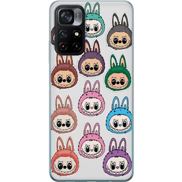 Xiaomi Poco M4 Pro 5G Gjennomsiktig deksel Labubu Macaron Mons