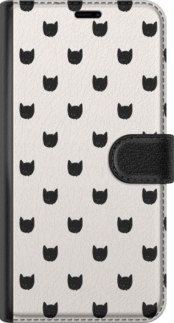 Kompatibelt Plånboksfodral till Apple iPhone 17 Beige kattgrafik beige