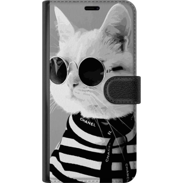 Kompatibel Tegnebogsetui til Sony Xperia 10 IV Fancy Kat