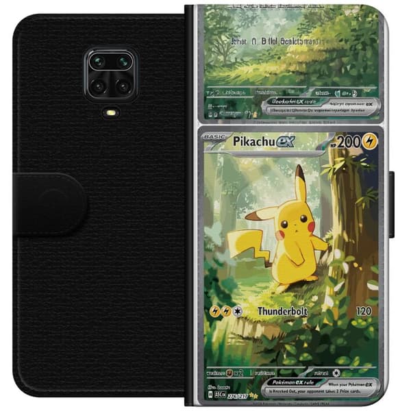 Kompatibelt Plånboksfodral till Xiaomi Redmi Note 9S Pikachu grön