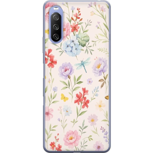 Sony Xperia 10 III Läpinäkyvä kuori Kukat