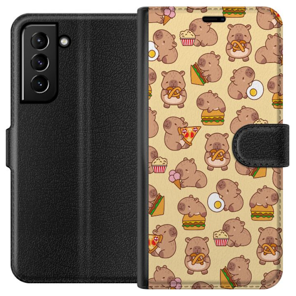 Samsung Galaxy S21+ 5G Lompakkokotelo Kawaii capybara puhelinkotelo useilla söpöillä hahmoilla