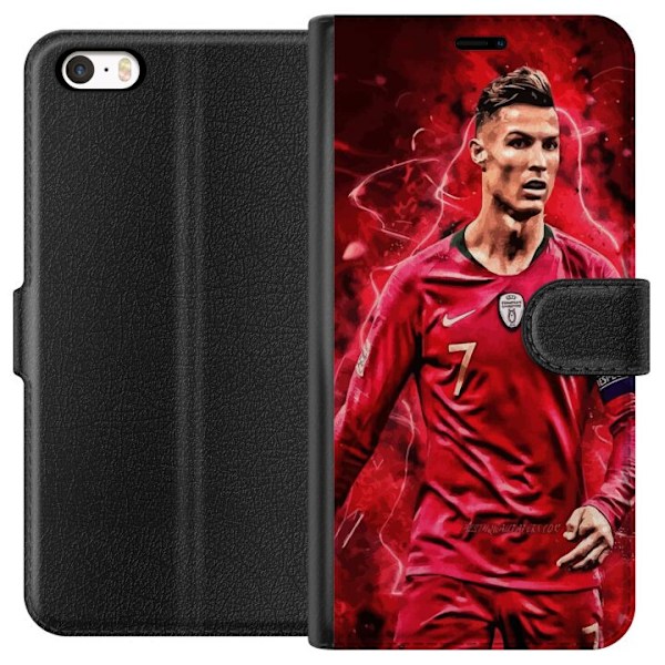 Apple iPhone 5s Plånboksfodral Ronaldo Skills – CR7 Design för Äkta Supporters