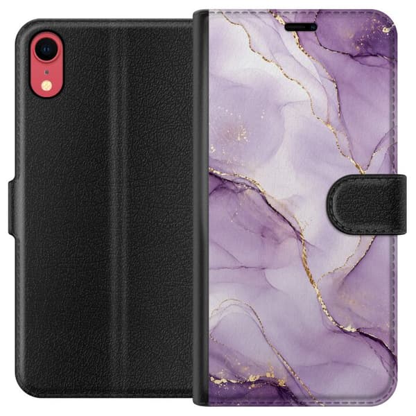 Kompatibelt Lommeboketui til Apple iPhone XR Syrinlilla gullflyt lila
