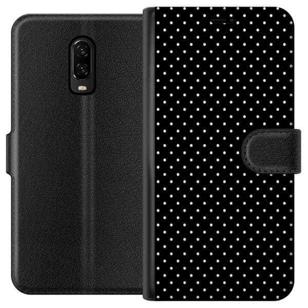 Kompatibel Tegnebogsetui til OnePlus 6T Sorte natprikker sort