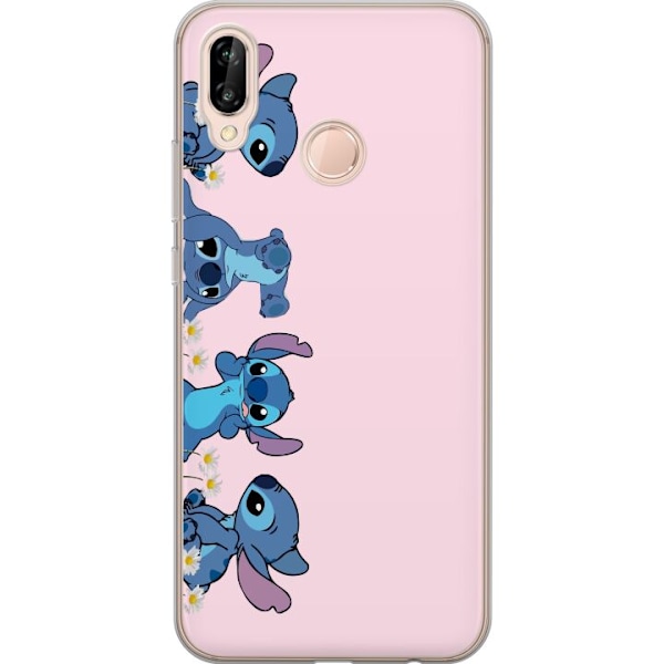 Huawei P20 lite Genomskinligt Skal Stitch Skratt & Bus – Perfekt för Mobilskal eller Poster