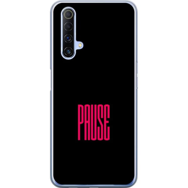 Kompatibelt Mobilskal till Realme X50 5G Pause text svart