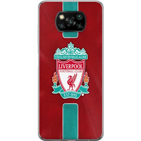 Xiaomi Poco X3 NFC Läpinäkyvä kuori Liverpool FC - Klassinen jalkapallourheilu Punaisena