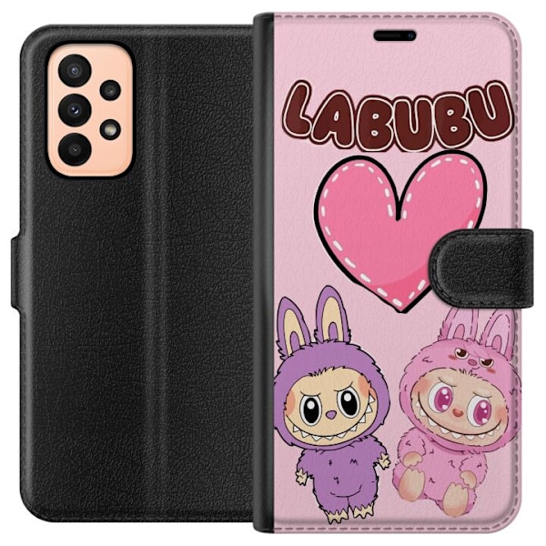 Samsung Galaxy A23 Tegnebogsetui Labubu Pink Monster