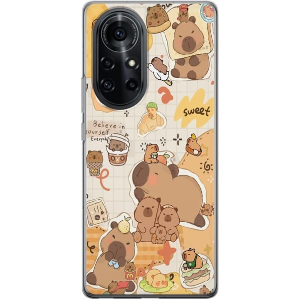 Huawei nova 8 Pro Gennemsigtig cover Kawaii capybara mobilskal med gulliga djurmotiv