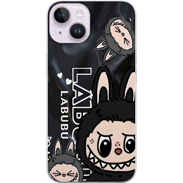 Apple iPhone 15 Läpinäkyvä kuori <nl>Labubu Black Energy - Musta kuviointi katutyyliin