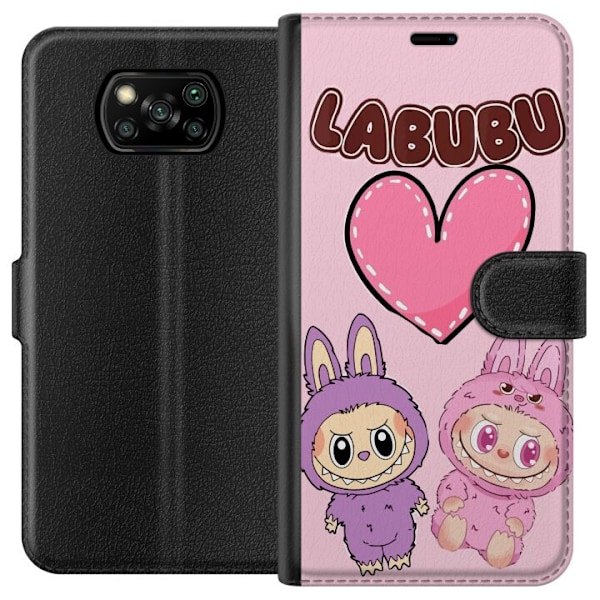 Xiaomi Poco X3 NFC Tegnebogsetui Labubu Pink Monster