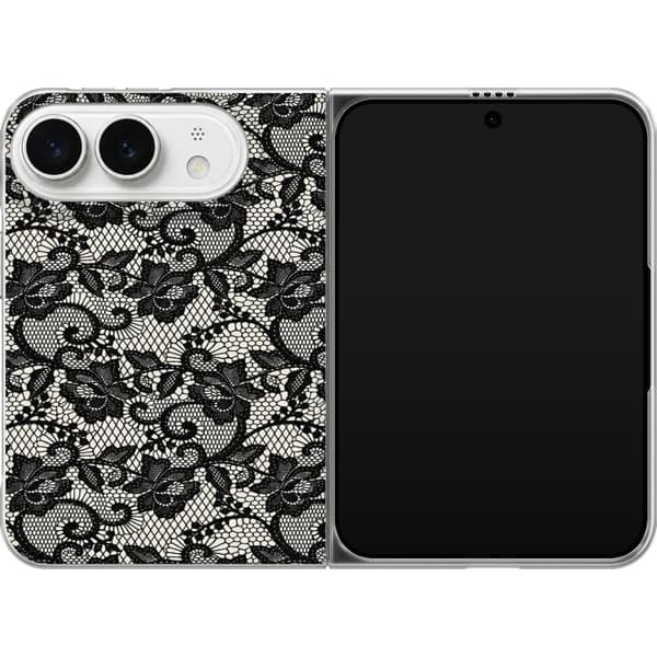 Kompatibel Mobilcover til Apple iPhone Duo Sort blondemønster sort
