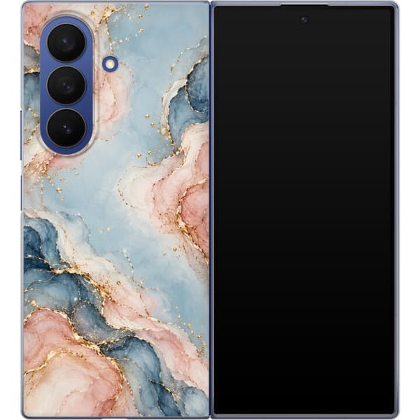Kompatibel Mobilcover til Samsung Galaxy Z Fold7 Pastelmarmor blå